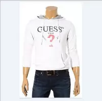 man guess populaire jacket hoodie marque verbale blanc